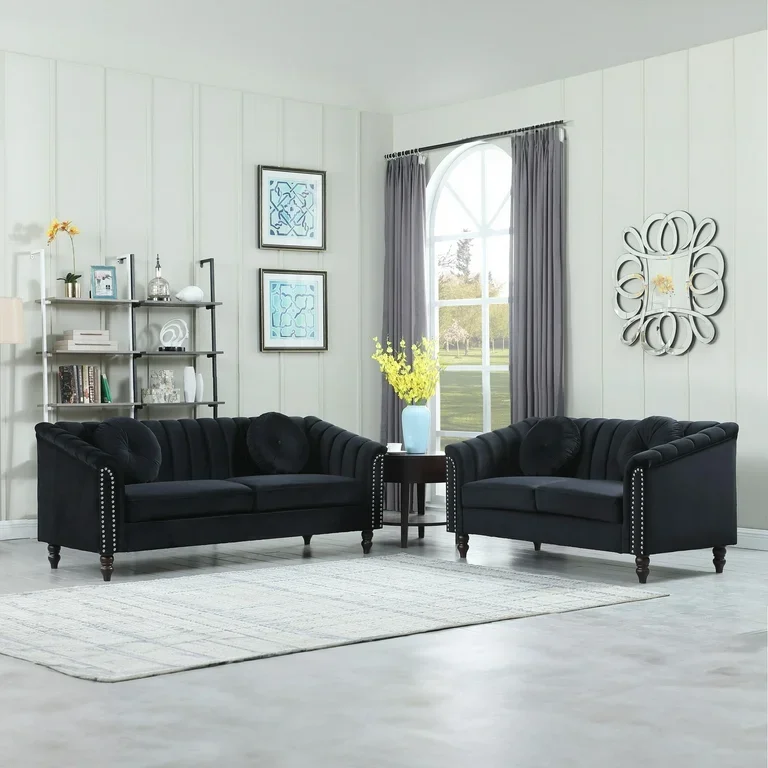 Set 3 unit merangkumi sofa, loveseat, dan kerusi